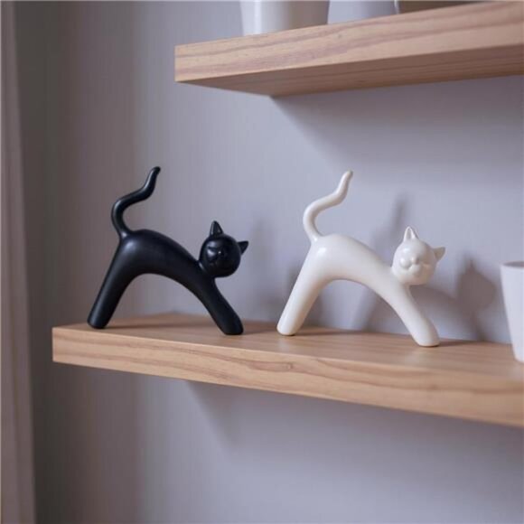 Other - Statue Figurine Sculpture Home Decor, 2-Pack Cat Statue Set Gifts for Cat